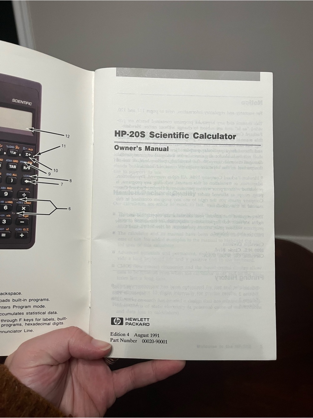 Vintage 1987 Hewlett-Packard HP-20S Scientific Calculator Black w/ Instructions - Picture 2 of 11